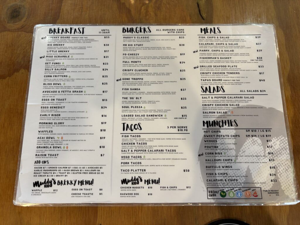 マディーズカフェ　メニュー